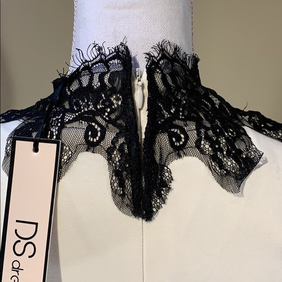 NWT flattering ivory and black sleeveless dress - Picture 6 of 9